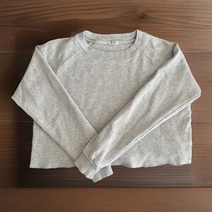 Brandy Melville Gray Cropped Waffle Top